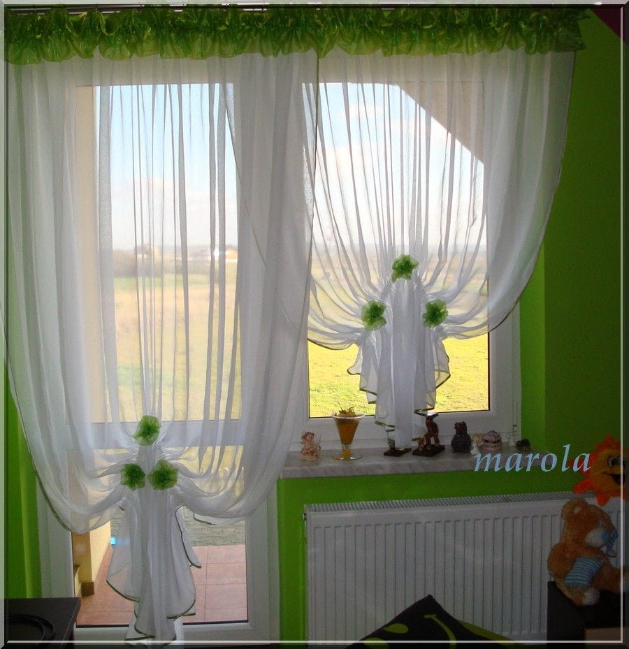 *10* Nowa, urocza firana okno + balkon + kwiaty na Bazarek.pl
